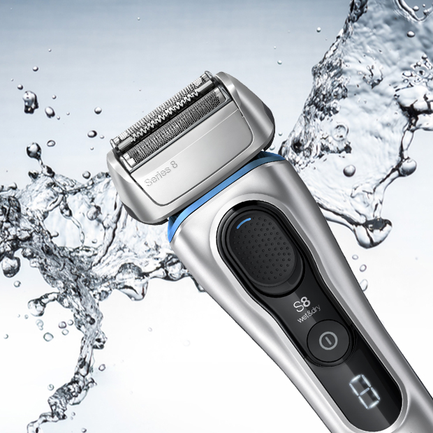 Braun Series 8 Electric Shaver, Wet And Dry - Silver - 8390CC